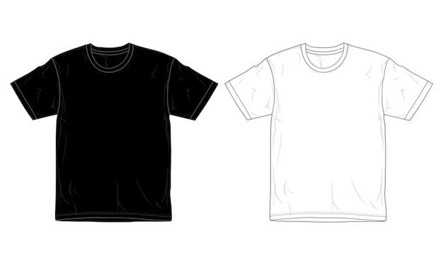 modelo de design de camiseta em preto e branco,