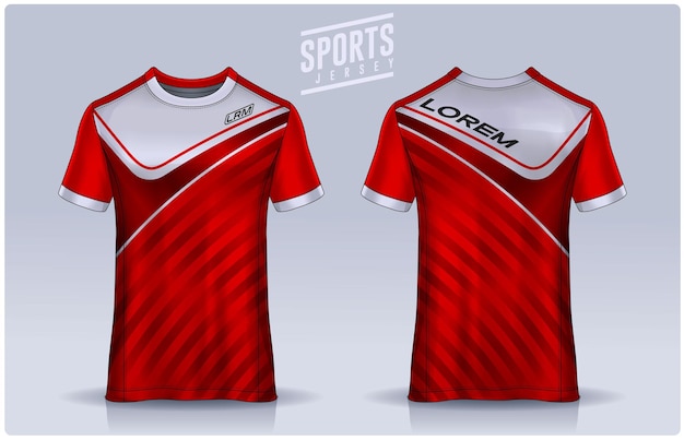 Modelo de design de camiseta esportiva maquete de camisa de futebol para uniforme de clube de futebol vista frontal e traseira