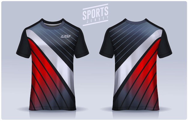 Vetor modelo de design de camiseta esportiva maquete de camisa de futebol para uniforme de clube de futebol vista frontal e traseira