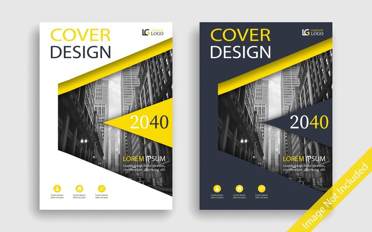 Modelo de design de capa corporativa amarela moderna