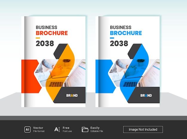 Modelo de design de capa de brochura comercial layout moderno colorido