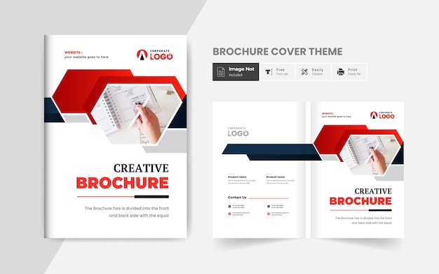 Modelo de design de capa de brochura comercial tema colorido de layout corporativo moderno