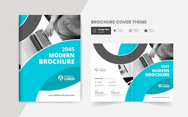 Modelo de design de capa de brochura comercial tema colorido de layout corporativo moderno