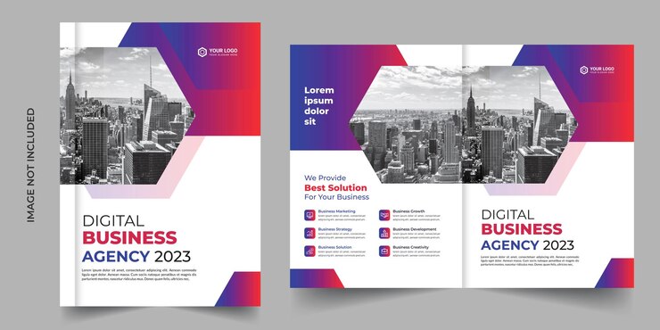 Modelo de design de capa de brochura comercial Tema colorido de layout corporativo moderno