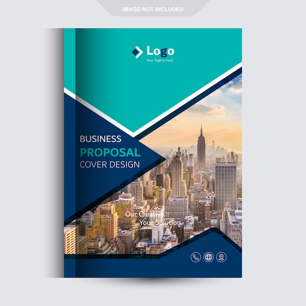 Modelo de design de capa de catálogo de propostas empresariais