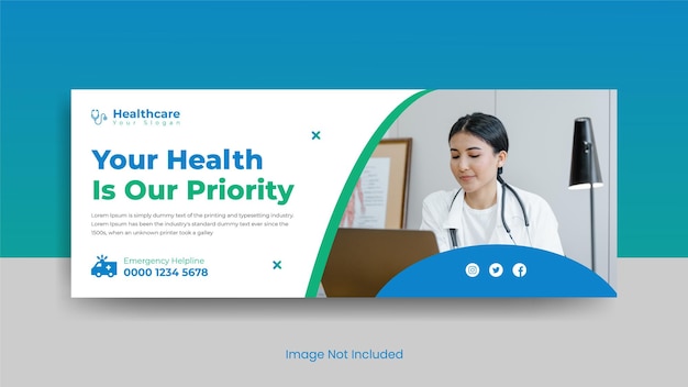 Modelo de design de capa de facebook de cuidados de saúde médicos
