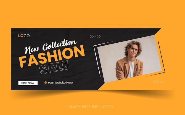 Modelo de design de capa de facebook de mídia social de venda de moda vetorial