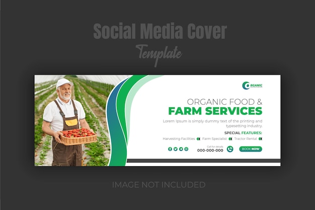 Vetor modelo de design de capa de facebook de serviço de agricultura agrícola e serviços agroagrícolas