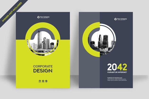 Modelo de design de capa de livro de negócios com fundo de cidade