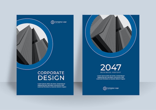 Modelo de design de capa de livro de negócios de fundo abstrato corporativo.