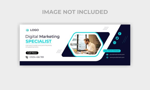 Modelo de design de capa de mídia social de marketing digital