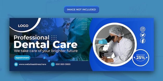 modelo de design de capa de mídia social para centro de atendimento odontológico médico