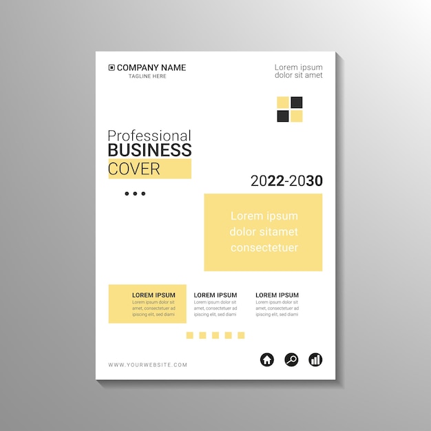 Modelo de design de capa de negócios corporativos amarelos simples