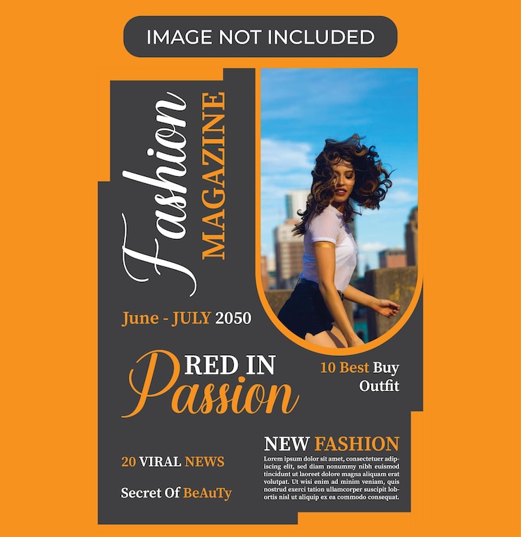 Vetor modelo de design de capa de revista de moda