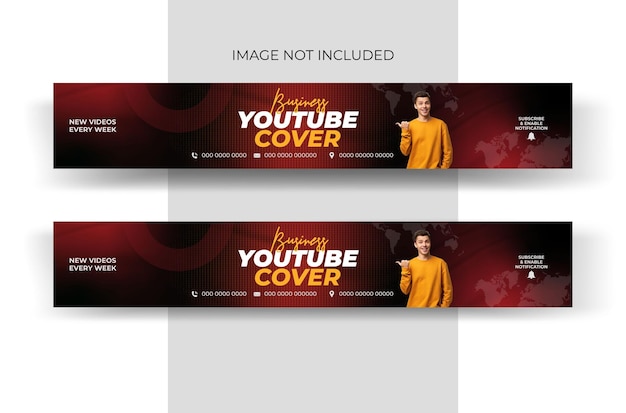 Modelo de design de capa de youtube para negócios ou cabeçalho do youtube e conta de mídia social única corporativa