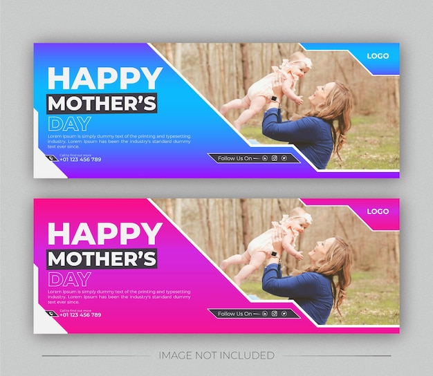 Modelo de design de capa do facebook do dia das mães
