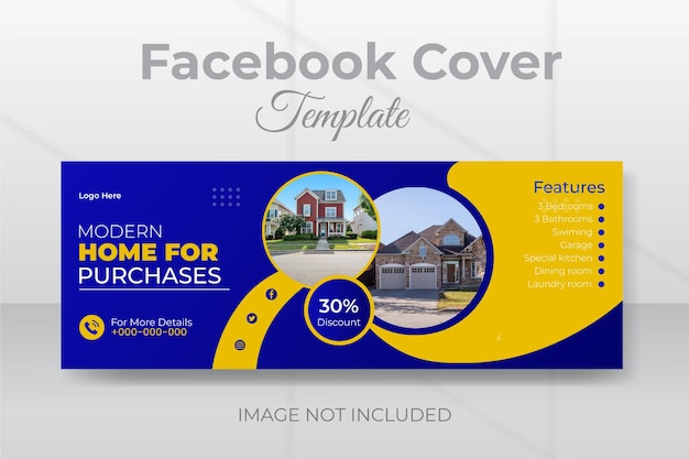 Modelo de design de capa do facebook para imobiliárias