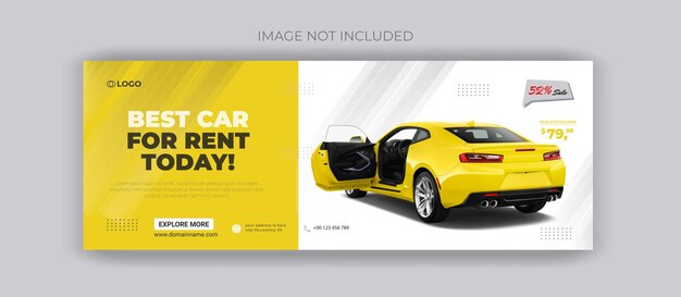 Vetor modelo de design de capa do facebook para promoção de venda de carros