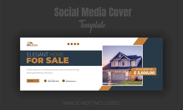 Modelo de design de capa do Facebook para venda de propriedades imobiliárias