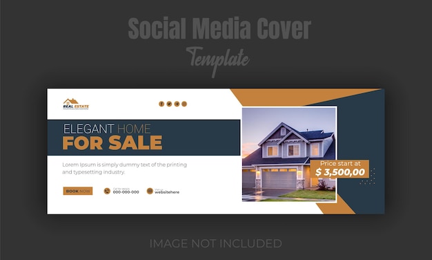 Modelo de design de capa do Facebook para venda de propriedades imobiliárias