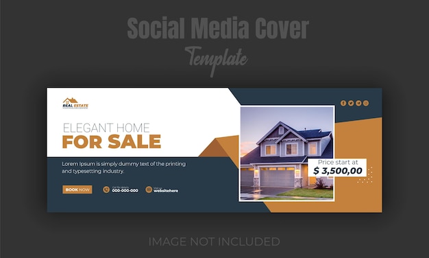 Modelo de design de capa do Facebook para venda de propriedades imobiliárias