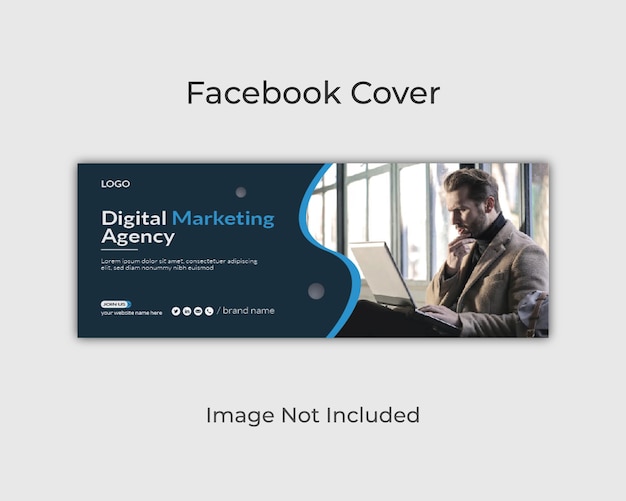 Modelo de design de capa e banner de marketing digital para facebook