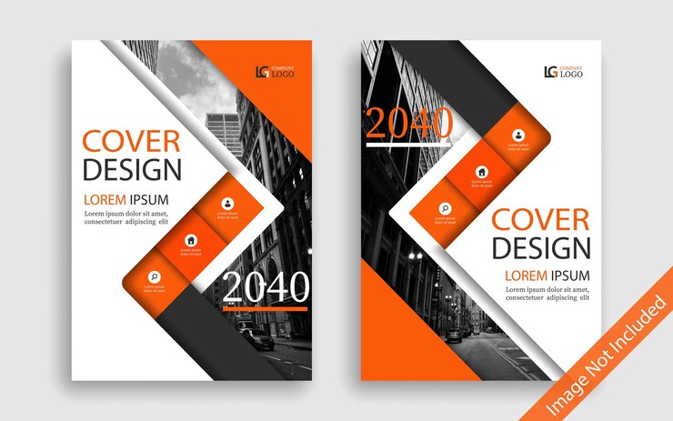 Modelo de design de capa moderna corporativa laranja