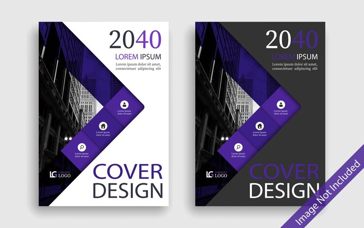 Modelo de design de capa moderna corporativa roxa