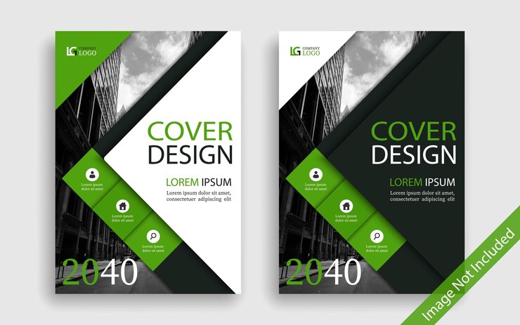 Modelo de design de capa moderna corporativa verde