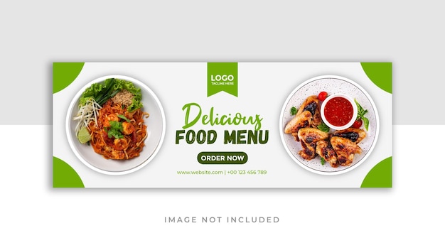 Modelo de design de capa ou banner do facebook de comida