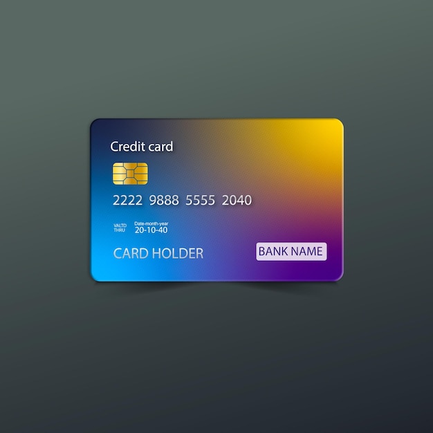 Vetor modelo de design de cartão de crédito vetorial realista gratuito