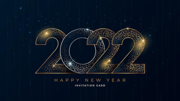 Vetor modelo de design de cartão de feliz ano novo 2022