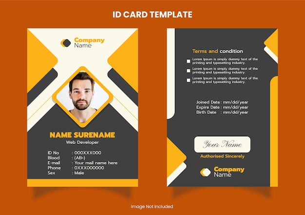 Modelo de design de cartão de identificação corporativa