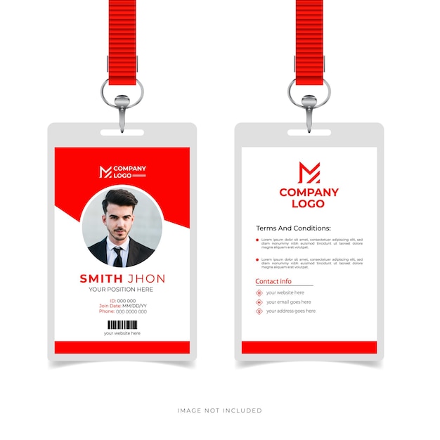 Modelo de design de cartão de identificação corporativo moderno