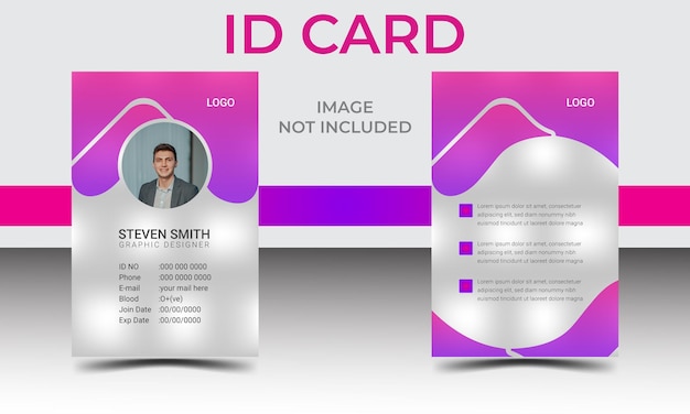 Modelo de design de cartão de identificação vetorial moderno criativo para escola e empresa ou uso pessoal