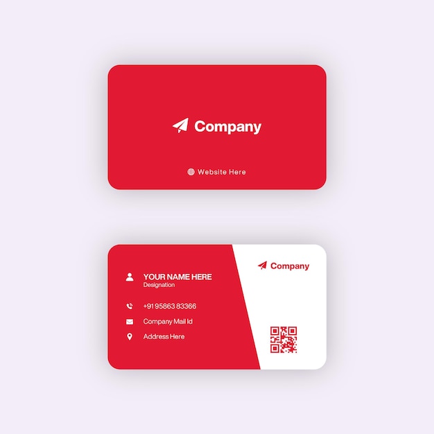 Modelo de Design de Cartão de Visita Corporativo de Cor Vermelha