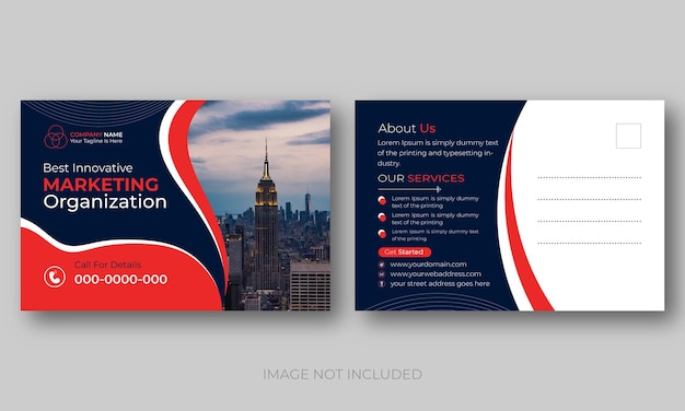 Modelo de design de cartão postal corporativo e empresarial