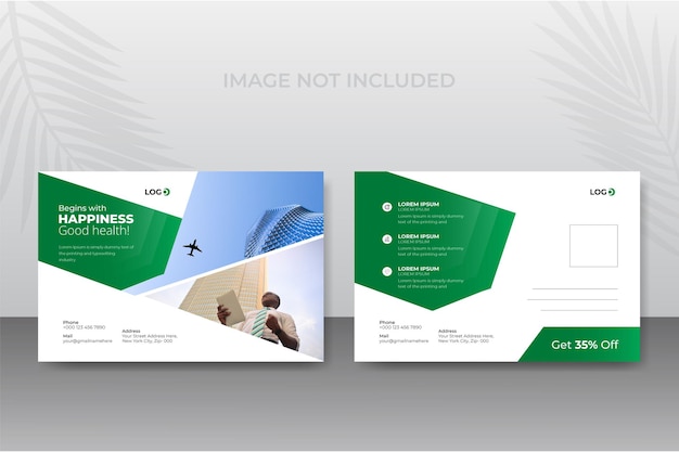 Vetor modelo de design de cartão postal de negócios para agência corporativa