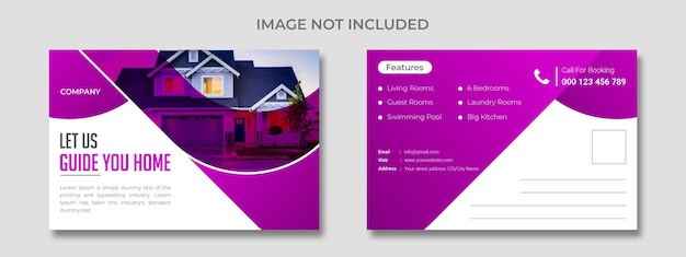Vetor modelo de design de cartão postal de venda de casa corporativa