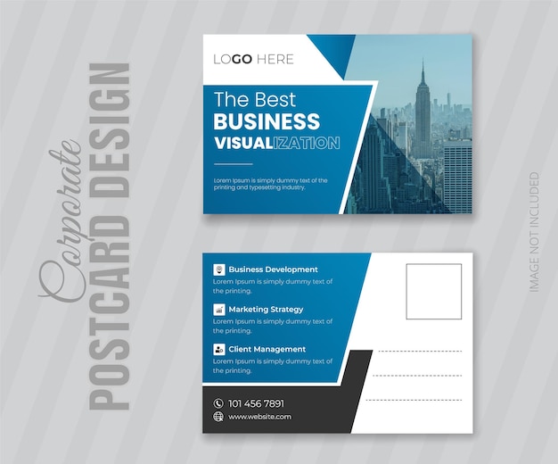 Modelo de design de cartão postal de vetor de negócios corporativos para marketing de negócios