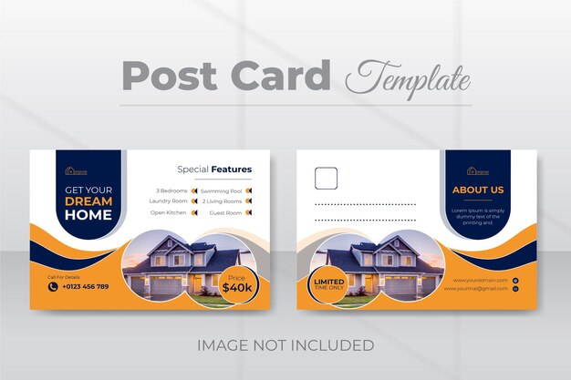 Modelo de design de cartão postal imobiliário moderno e profissional ou Eddm