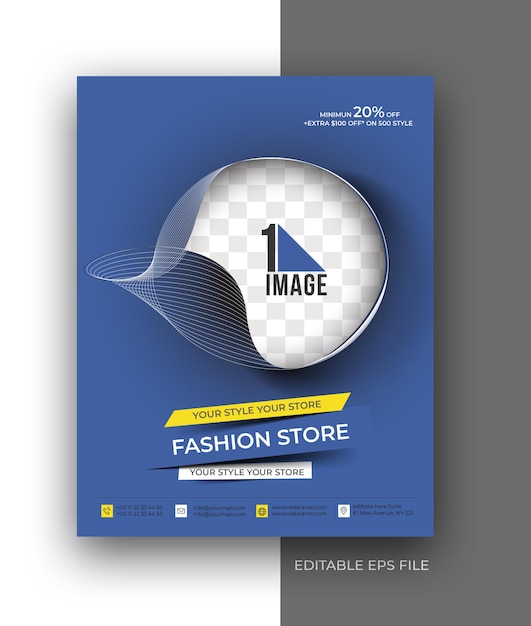 Modelo de design de cartaz de folheto de folheto de negócios de loja de moda a4.
