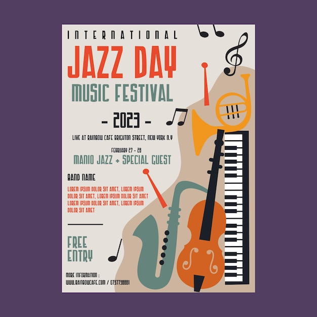 Modelo de design de cartaz de música de jazz