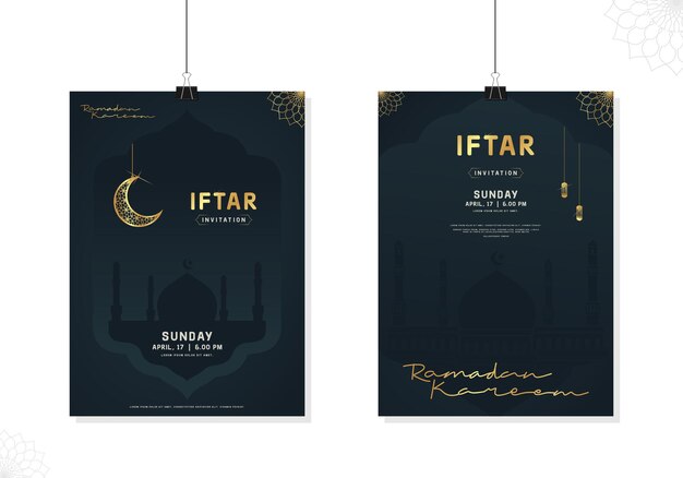 Modelo de design de cartaz iftar elegante