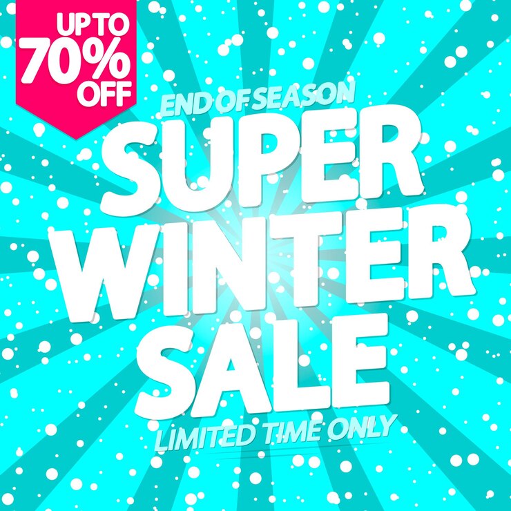 Vetor modelo de design de cartaz ou banner de venda de inverno