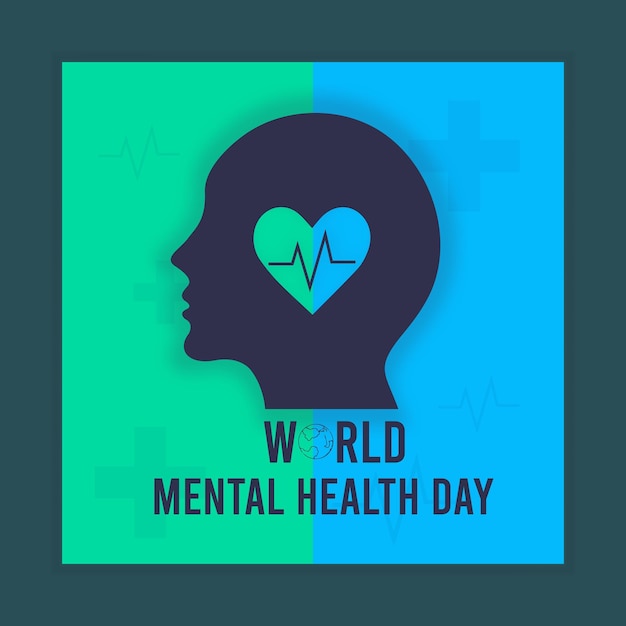 Modelo de design de conceito de celebração do dia mundial da saúde mental vetorial