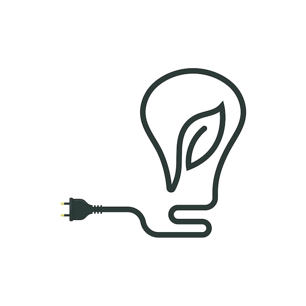 Modelo de design de conceito de ilustração de ícone de vetor de economia de energia de lâmpada ecológica