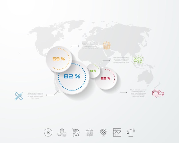 Vetor modelo de design de cronograma de infográficos de negócios com ícones e 5 etapas