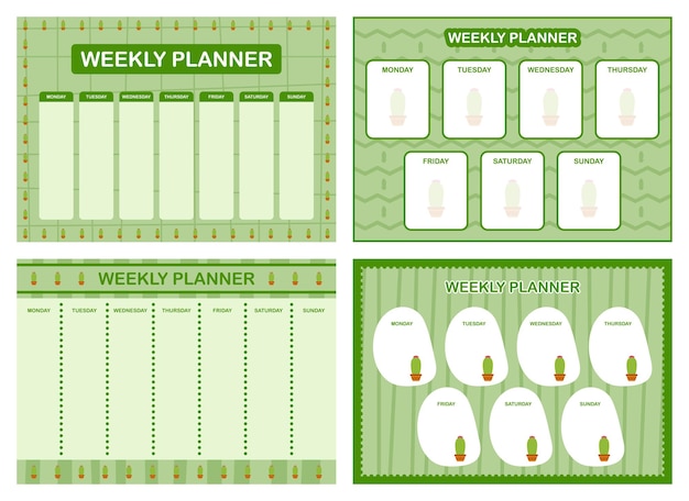 Modelo de design de cronograma para crianças de planejador semanal