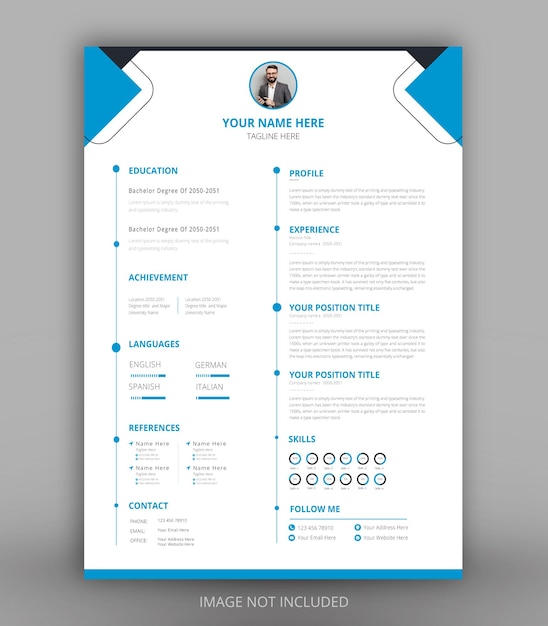 modelo de design de currículo de portfólio cv